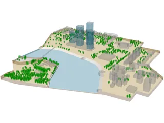 Astana River 3D Model preview