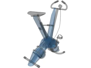 Gym Exercise Bike 3D Model preview