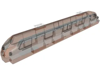 Train Futuristic 3D Model preview
