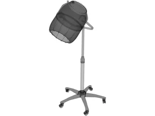 Salon Hairdryer 3D Model preview