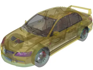 Mitsubishi Lancer Evo 8 3D Model preview