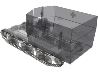 Sdkfz 135/2 105mm leFH 3D Model preview