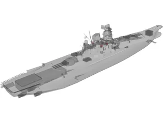 Musashi Battleship 3D Model preview