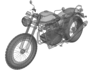 Yamaha 350 Custom 3D Model preview