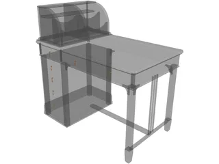 Desk Table 3D Model preview