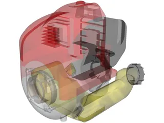 Honda GK100 Engine 3D Model preview