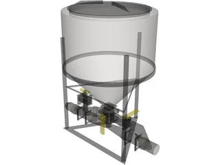 Feeder Tank with Control Valves 3D Model preview