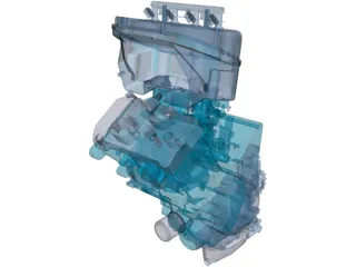 Triumph 675 Engine 3D Model preview