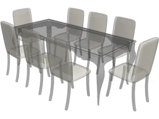 Dining Table 3D Model preview