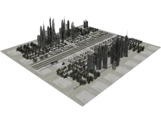 Metro City of the Future 3D Model preview