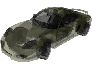 Porsche Cayman R (2012) 3D Model preview