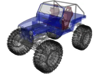 Jeep CJ5 Rock Crawler (1975) 3D Model preview