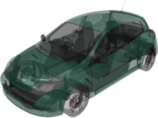 Renault Clio RS 200 Cup (2010) 3D Model preview
