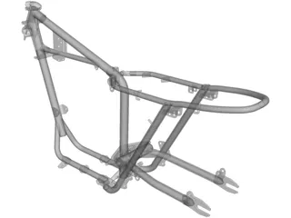 Motorbike Frame 3D Model preview