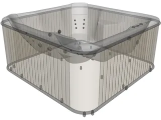 Jacuzzi Bathtub 3D Model preview