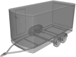 Small Cargo Trailer 3D Model preview