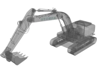 Hyundai Excavator 3D Model preview