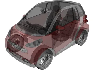 Smart ForTwo (2011) 3D Model preview
