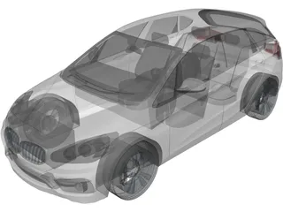 BMW 225i Active Tourer 3D Model preview
