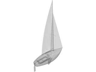 J Boats J22 Sailboat 3D Model preview