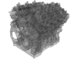 Twin Turbo V6 Engine 3D Model preview