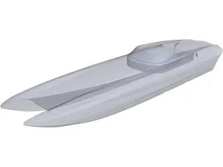 Twin Hull Boat 3D Model preview