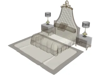 King Bed 3D Model preview