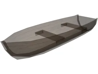 Wood Boat 3D Model preview