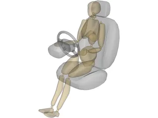 Woman Driving 3D Model preview