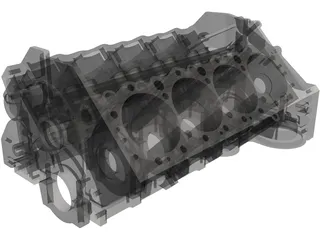 Small Block Chevrolet Engine Block 3D Model preview