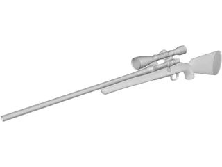 Remington Model 70 Hunting Rifle 3D Model preview