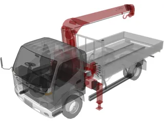 Toyota Toyoace (Tow Crane Truck) (2000) 3D Model preview
