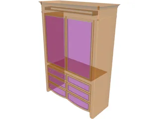 Yacht AV Cabinet Armoir 3D Model preview