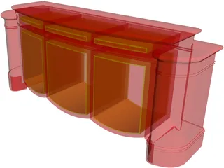 Pop Up TV Cabinet 3D Model preview