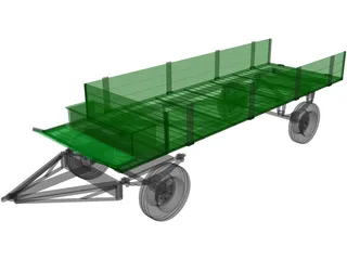 Farm Wagon 3D Model preview