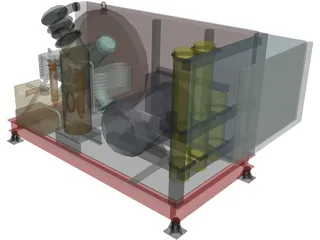 Air Compressor HP 3D Model preview