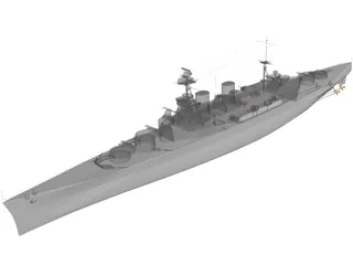 Hood Battlecruiser 3D Model preview