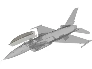 F-16D Block 52 Fighting Falcon 3D Model preview