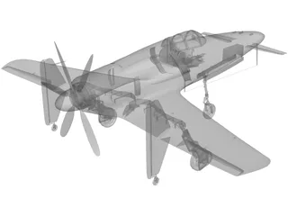 Kyushu J7W Shinden 3D Model preview