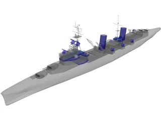 Belfast Light Cruiser 3D Model preview