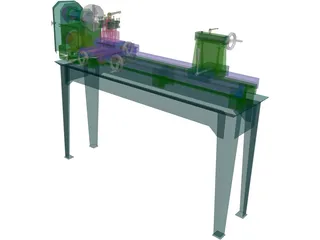 Metal Lathe 3D Model preview