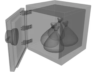 Safe With Moneybags 3D Model preview