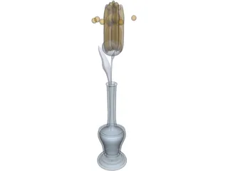 Lily In Vase 3D Model preview