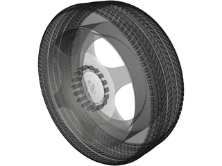 VW Rim and Tyre 3D Model preview