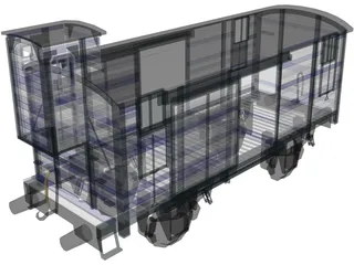Train Car Box 3D Model preview