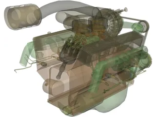 Ford Supercharged V8 Engine 3D Model preview