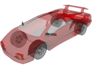 Lamborghini Diablo 3D Model preview