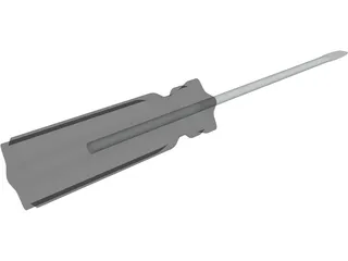 Plastic Flat Head Screwdriver 3D Model preview