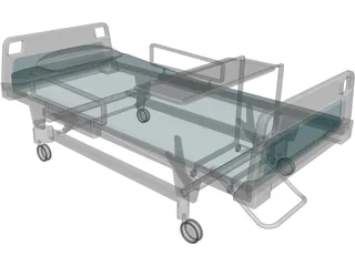 Hospital Bed 3D Model preview