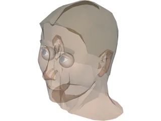 Justins Male Head 3D Model preview